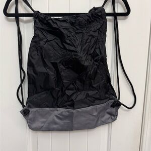 Black and Gray Drawstring Backpack